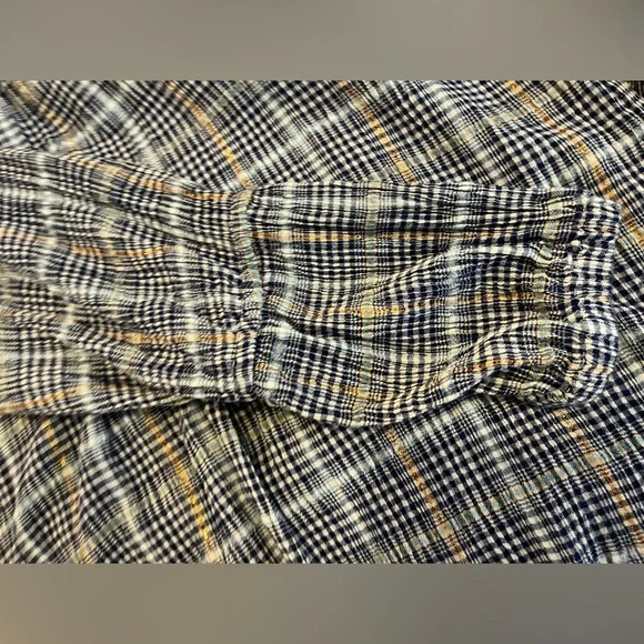 Pilcro blue and gold Checkered Shirt from Anthropologie - Picture 12 of 13